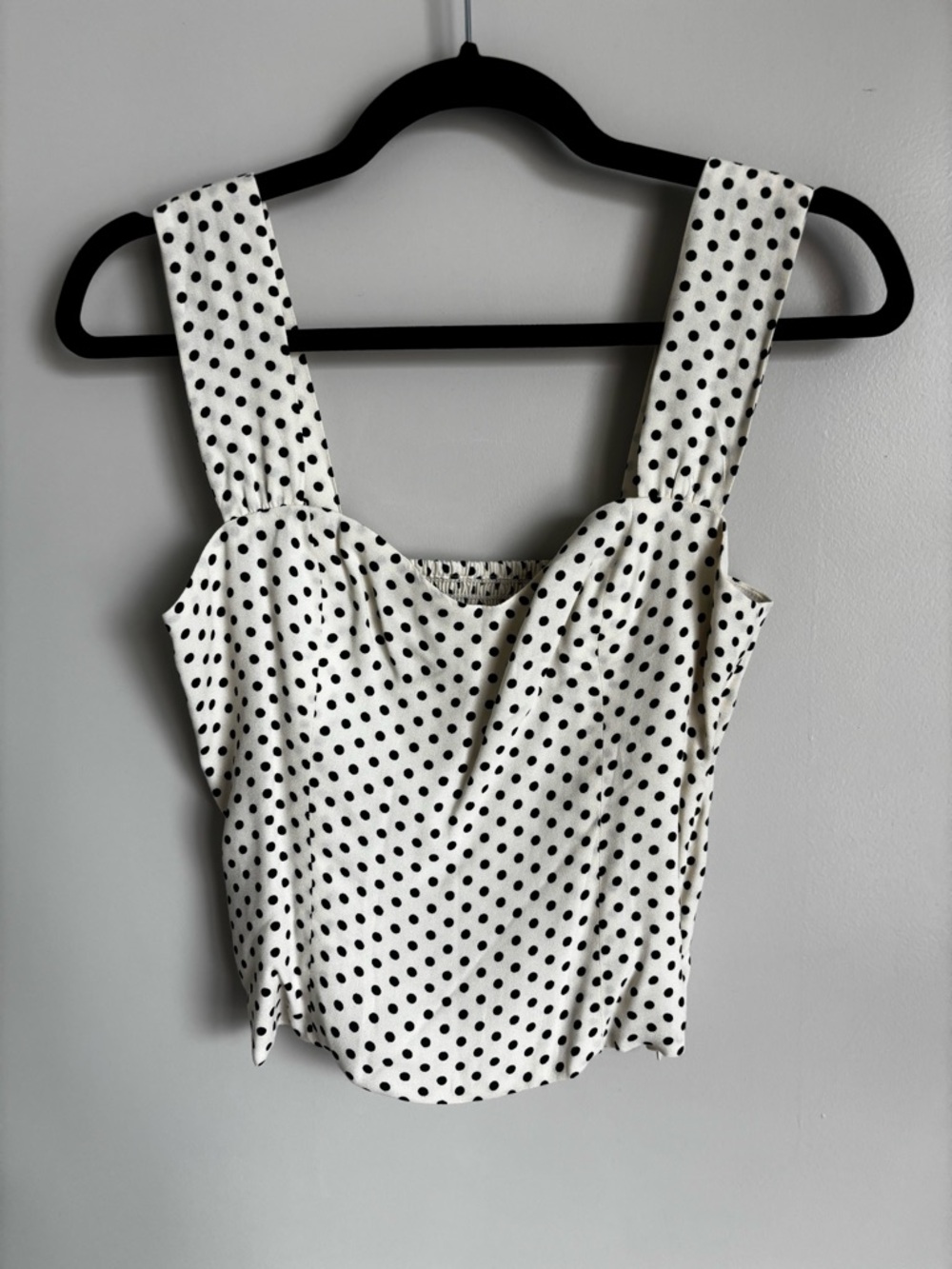 Reformation Black & White Polka Dot Square-Strap Camisole